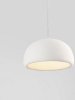 Nowoczesna lampa wisząca z żywicy półokrągły klosz biała minimalistyczna uniwersalna japandi Luces Exclusivas